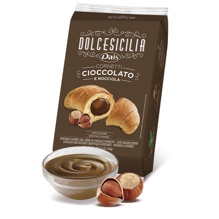 Croissant cu crema de ciocolata si alune Dolcesicilia, 6 bucati x 45 g, Dais 693987