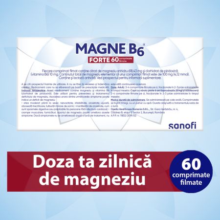 Magne B6 Forte, 100 mg/10 mg, 60 comprimate filmate, Sanofi 704696