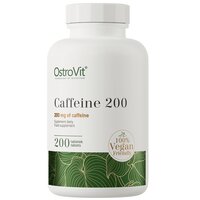 Supliment cu cafeina pentru energie Caffeine, 200 mg, 200 tablete, OstroVit