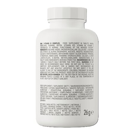 Vitamina B Complex, 90 tablete, OstroVit 734816