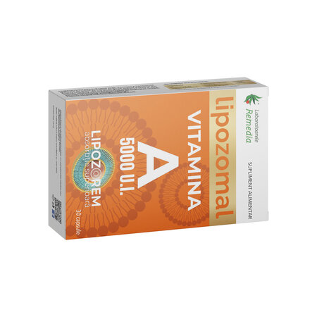 Vitamina A lipozomala, 5000 U.I, 30 capsule, Remedia 694162