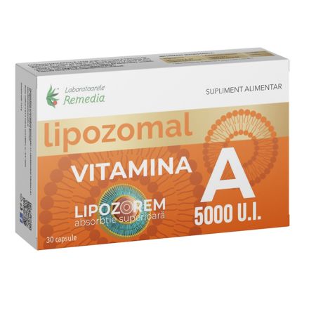 Vitamina A lipozomala, 5000 U.I, 30 capsule, Remedia