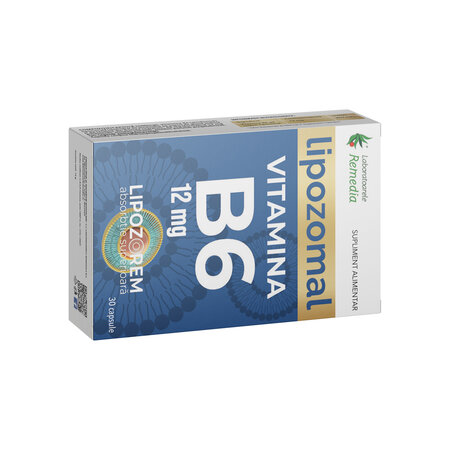 Vitamina B6 lipozomala, 12 mg, 30 capsule, Remedia 694436