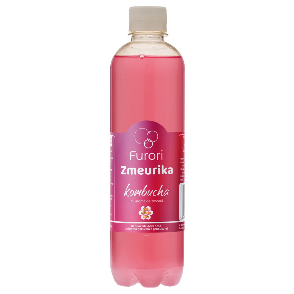 Kombucha cu aroma de zmeura Zmeurika, 500 ml, Furori