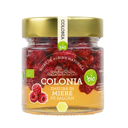 Zmeura in miere de salcam BIO, 250g, Colonia