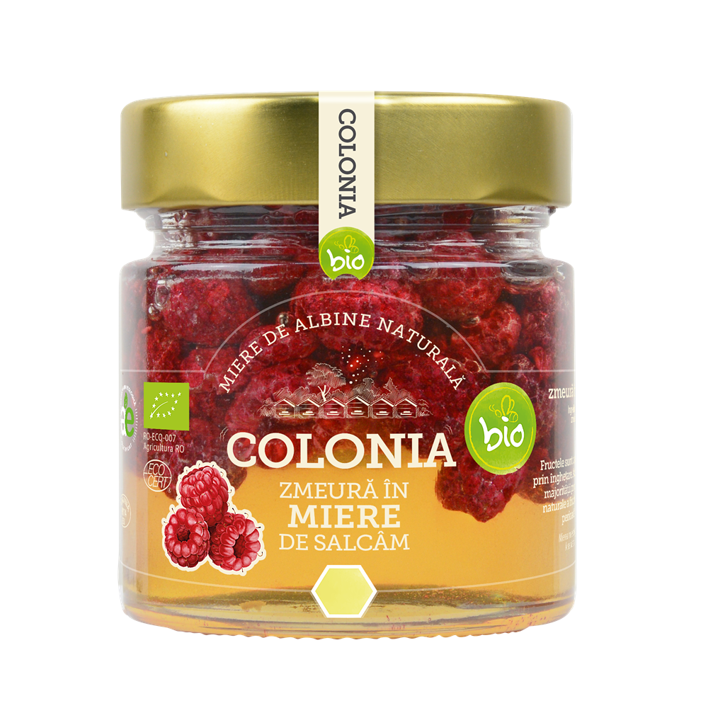 Zmeura in miere de salcam BIO, 250g, Colonia