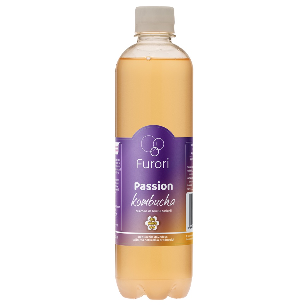 Kombucha cu aroma de fructul pasiunii Passion, 500 ml, Furori
