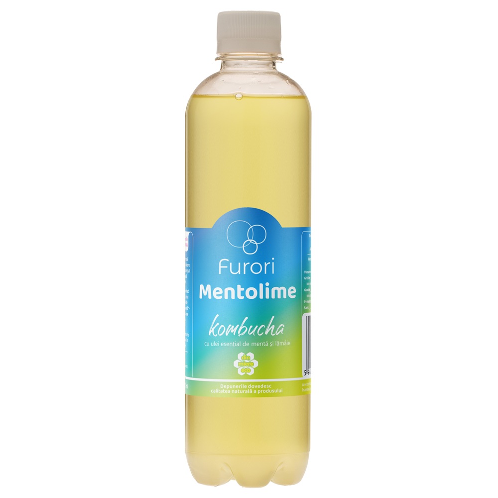 Kombucha cu aroma de menta si lamaie Mentolime, 500 ml, Furori