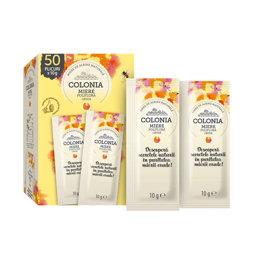 Miere poliflora, 50 plicuri x 10 g, Colonia