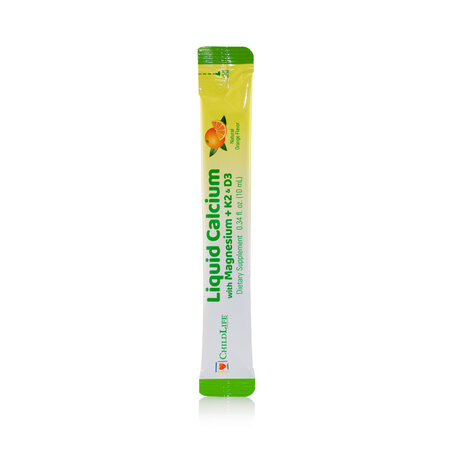 Calciu lichid cu Magneziu + K2 si D3 pentru copii Childlife Essentials, 30 plicuri, Secom 726083