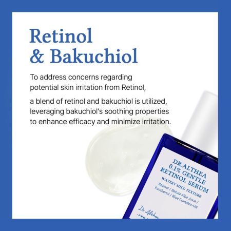 Ser de fata cu retinol 0,1% si bakuchiol Gentle Retinol Serum, 30 ml, Dr. Althea 694321