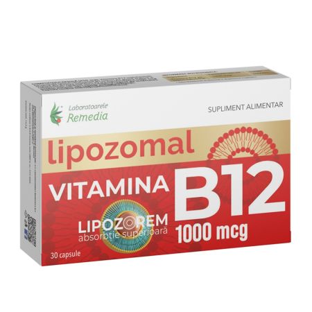 Vitamina B12 lipozomala, 1000 mcg, 30 capsule, Remedia
