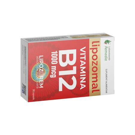 Vitamina B12 lipozomala, 1000 mcg, 30 capsule, Remedia 694410