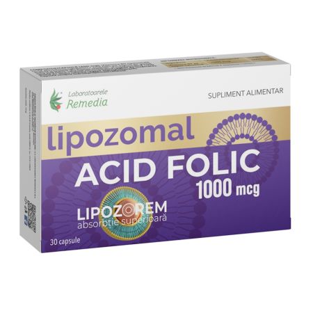 Acid folic lipozomal, 1000 mcg, 30 capsule, Remedia
