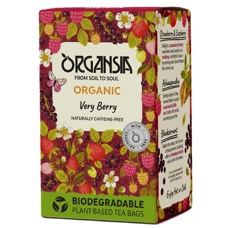 Ceai de fructe de padure si ashwagandha Very Berry, 18 plicuri, Organsia