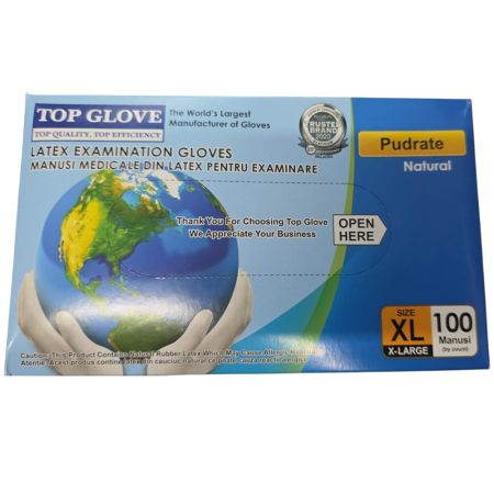 Manusi din latex Roval Med, XL (113 mm), 100 bucati, Top Glove