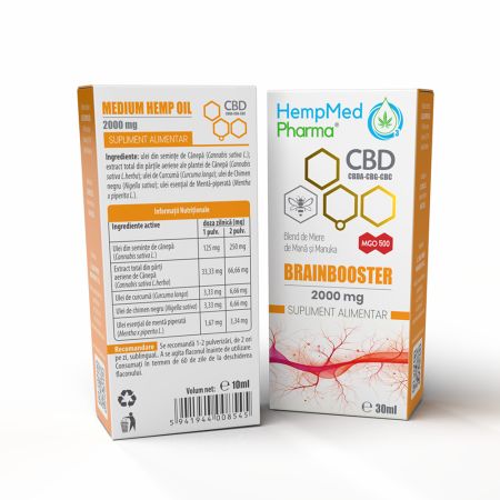 Ulei CBD Brainbooster, 2000 mg, 30 ml, HempMed Pharma 694869
