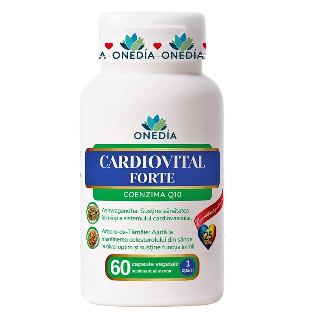 Cardiovital forte cu coenzima Q10, 60 capsule vegetale, Onedia