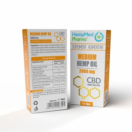 Ulei CBD Medium Hemp, 2000 mg, 10 ml, HempMed Pharma 694886