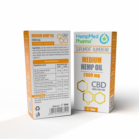 Ulei CBD Medium Hemp, 2000 mg, 10 ml, HempMed Pharma 694886