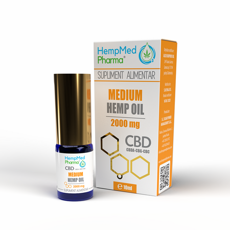 Ulei CBD Medium Hemp, 2000 mg, 10 ml, HempMed Pharma 694885