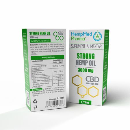 Ulei CBD Strong Hemp, 3000 mg, 10 ml, HempMed Pharma 694891
