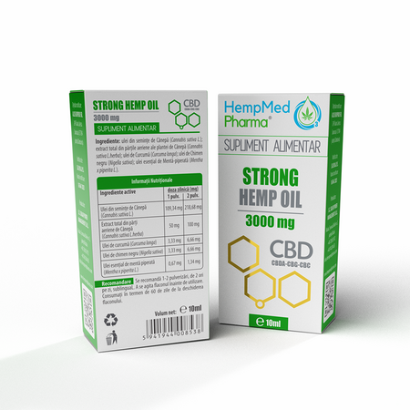 Ulei CBD Strong Hemp, 3000 mg, 10 ml, HempMed Pharma 694891