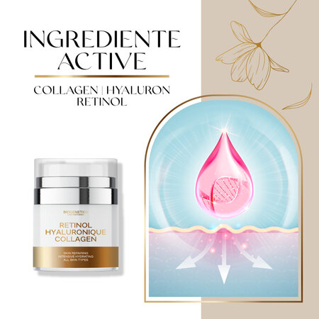Crema de fata cu retinol Retinol Hyaluronique Collagen, 50 ml, Biogenetics 694899