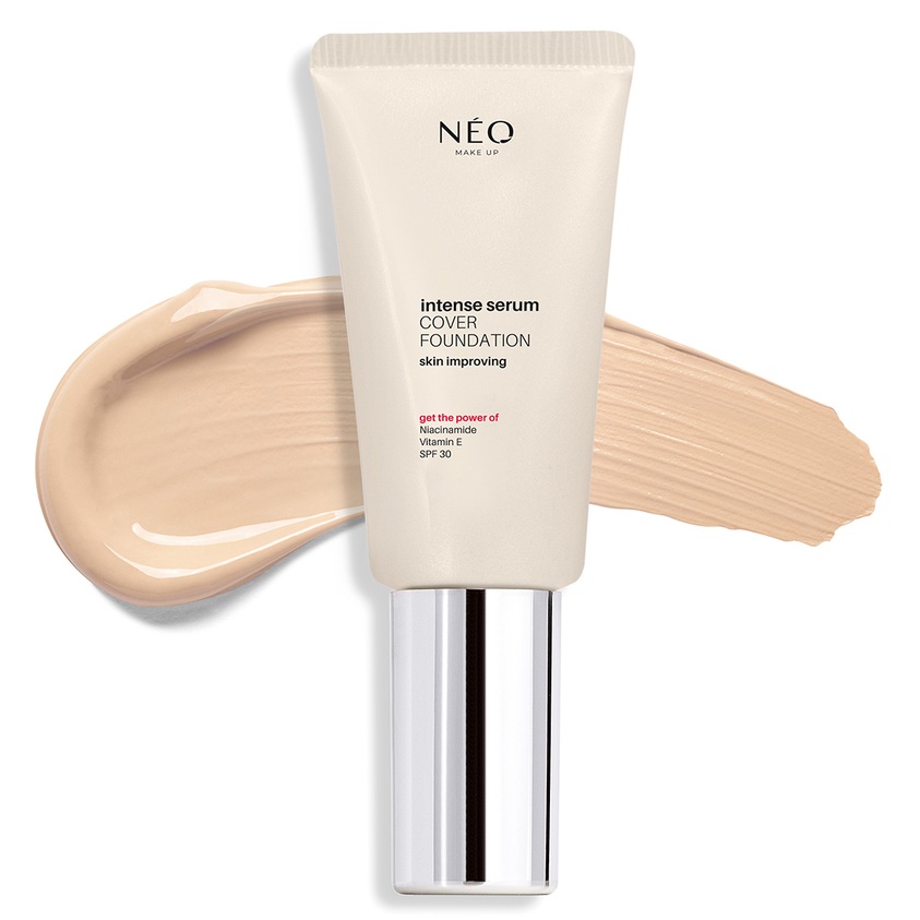 Fond de ten cu SPF 30 Nuanta 00 Alabaster Intense Serum Cover Foundation, 30 ml, Neo Make Up