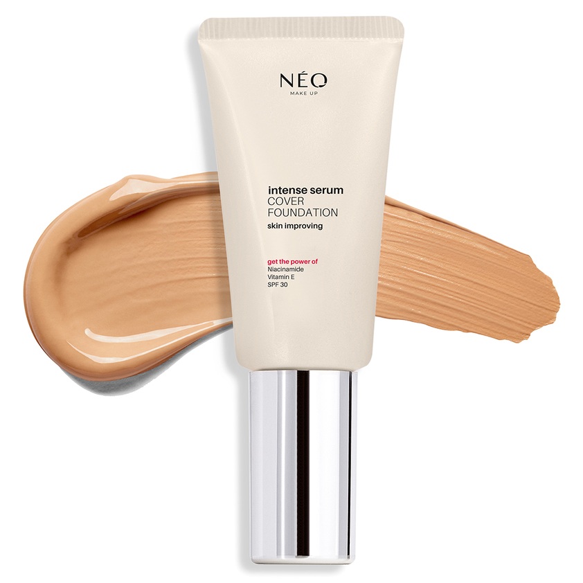 Fond de ten cu SPF 30 Nuanta 04 Sand Intense Serum Cover Foundation, 30 ml, Neo Make Up