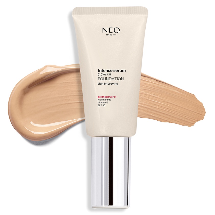 Fond de ten cu SPF 30 Nuanta 02 Ivory Intense Serum Cover Foundation, 30 ml, Neo Make Up