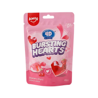 Jeleuri cu capsuni 4D Fruit Gummy Strawberry Cherry, 65 g, Amos