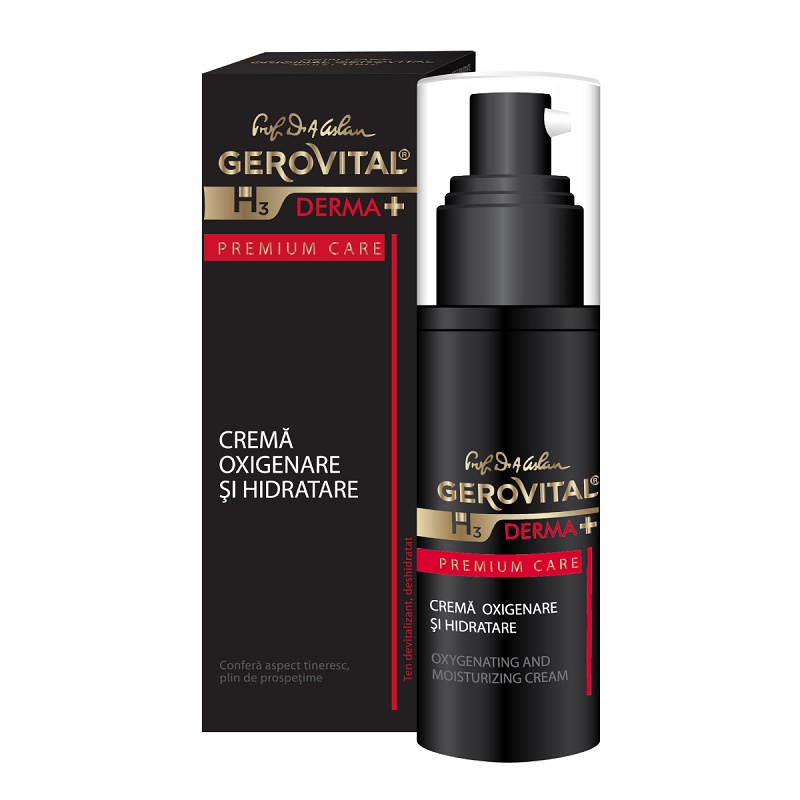 Crema oxigenare si hidratare H3 Derma+ Premium Care, 30 ml, Gerovital