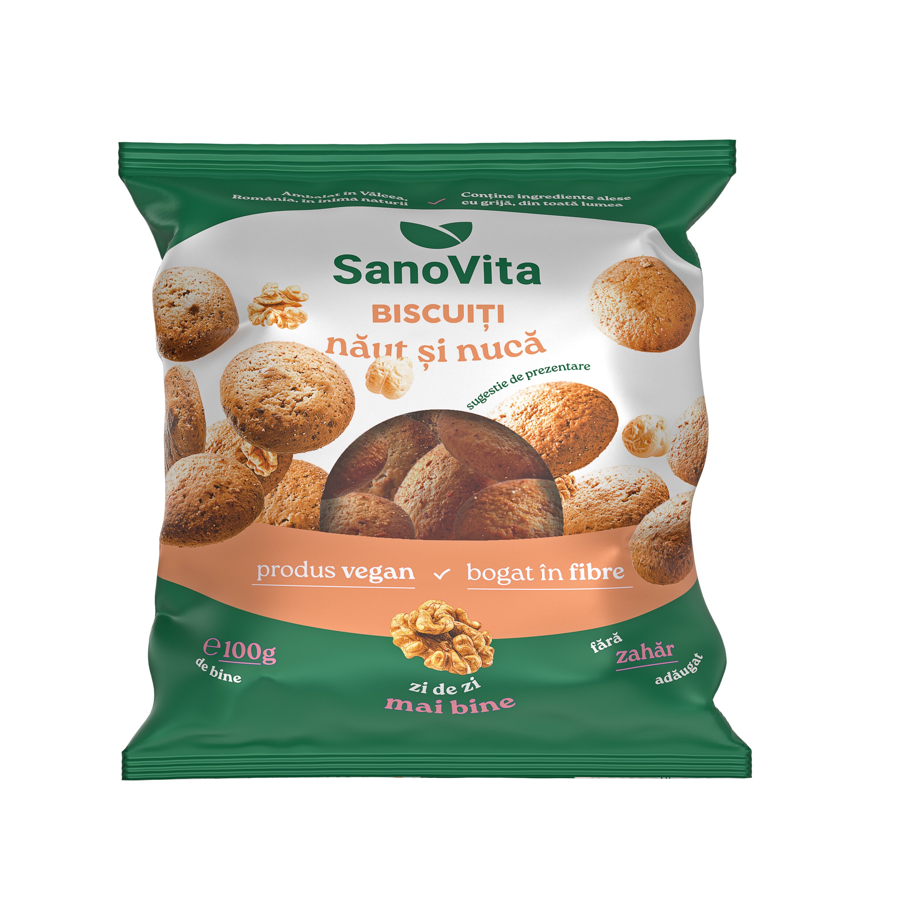Biscuiti cu Naut si Nuca, 100 g, Sanovita