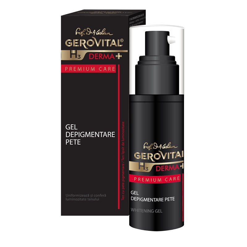 Gel depigmentare pete H3 Derma+ Premium Care, 30 ml, Gerovital