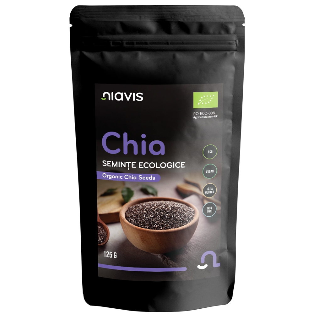 Seminte de chia ecologice, 125 g, Niavis