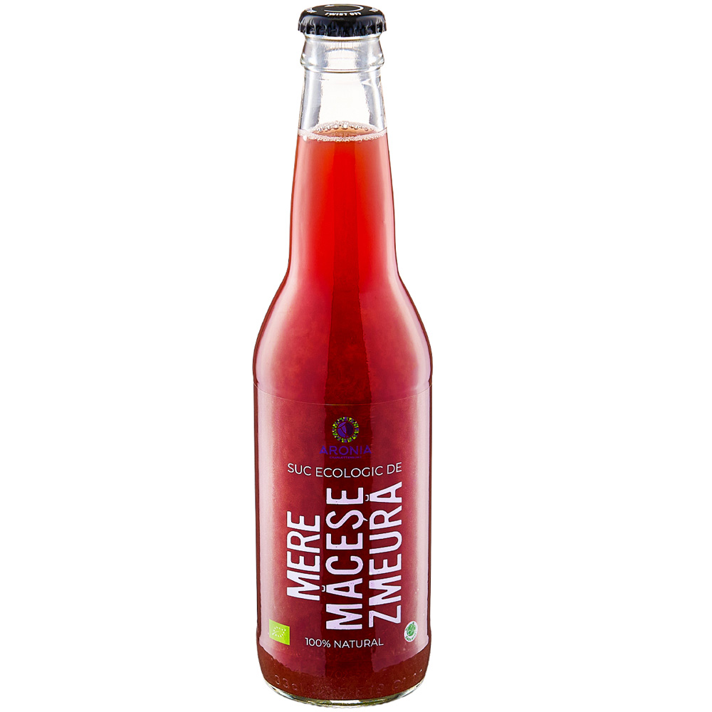 Suc ecologic din mere, macese si zmeura, 330 ml, Aronia Charlottenburg