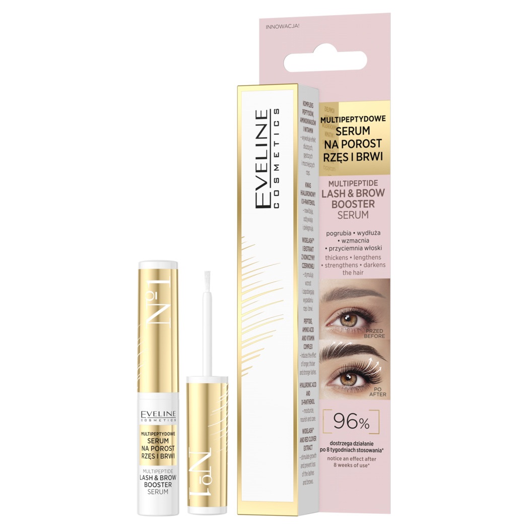 Ser pentru gene si sprancene cu multipeptide, 4 ml, Eveline Cosmetics