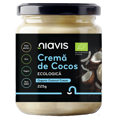 Crema de cocos ecologica, 225 g, Niavis