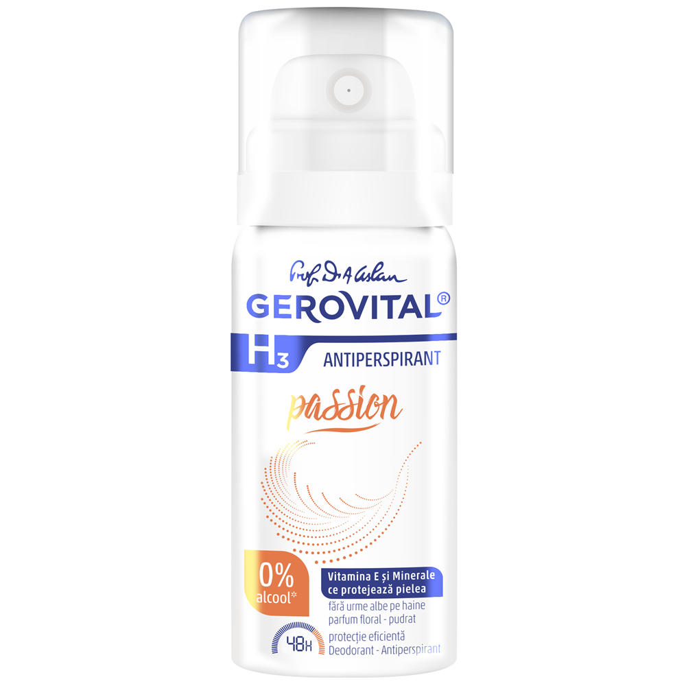Deodorant antiperspirant H3 Passion, 40 ml, Gerovital