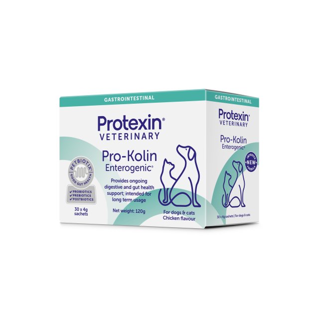 Probiotice, prebiotice si postbiotice pentru caini si pisici Pro-Kolin Enterogenic Petbiotix, 30 plicuri x 4 g, Protexin Veterinary