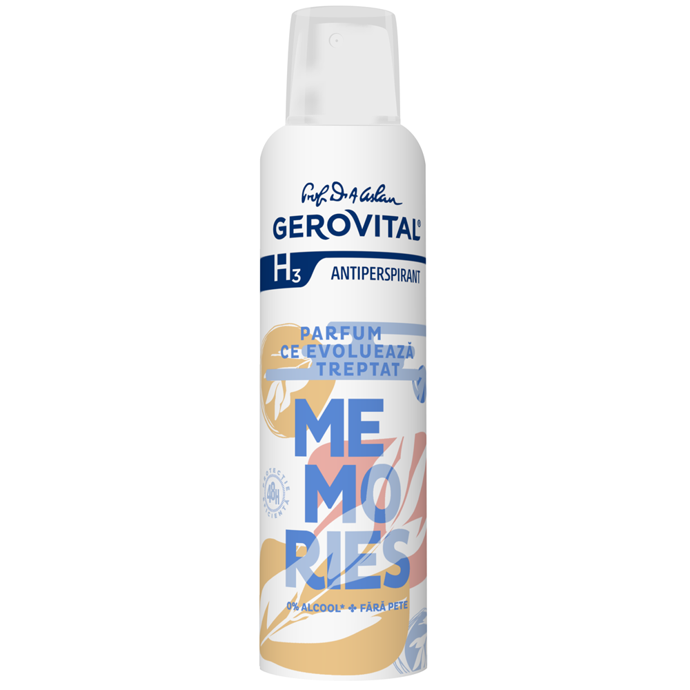 Deodorant antiperspirant H3 Memories, 150 ml, Gerovital