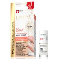 Tratament pentru unghii 6 in 1 Nuanta Golden Glow Nail Therapy  Care & Colour, 5 ml, Eveline Cosmetics