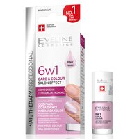 Tratament pentru unghii 6 in 1 Nuanta Pink Pearl Nail Therapy  Care & Colour, 5 ml, Eveline Cosmetics