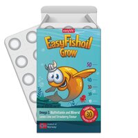 Omega 3, multivitamine si minerale pentru copii Easy Fishoil Grow, 30 comprimate masticabile, EasyVit