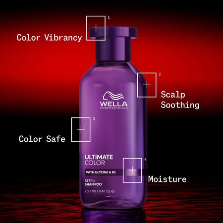 Sampon pentru par vopsit cu glicina si B5 Ultimate Color, 250 ml, Wella Professionals 695302