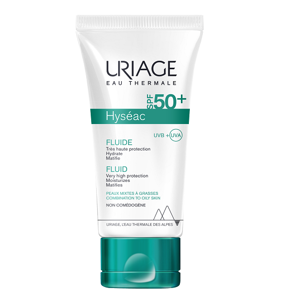 Fluid protectie solara ten mixt-gras Hyseac SPF 50+, 50 ml, Uriage