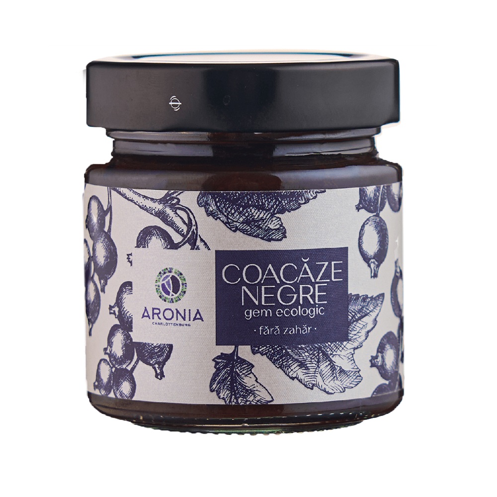 Gem ecologic de coacaze negre, 200 g, Aronia Charlottenburg