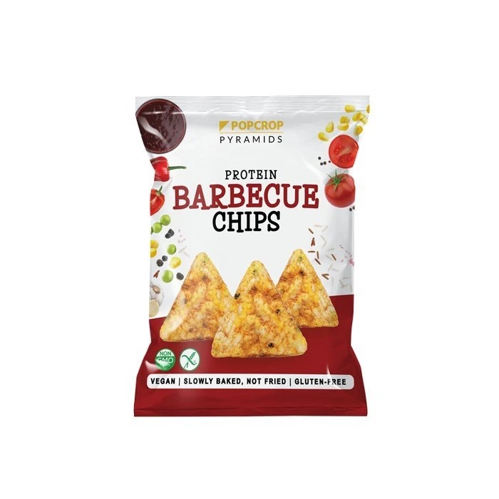 Chipsuri cu proteina de mazare si aroma de barbecue, 60 g, Popcrop