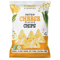 Chipsuri cu proteina de mazare si aroma de branza si ceapa, 60 g, Popcrop